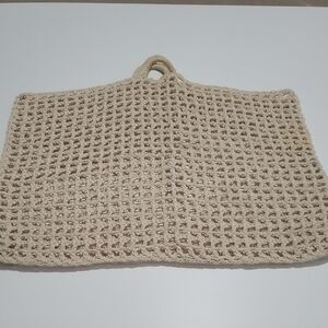 Large Woven Crochet Boho Tote Bag With Handles